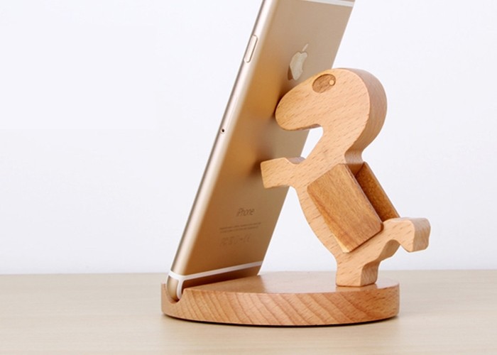 wooden iphone stand
