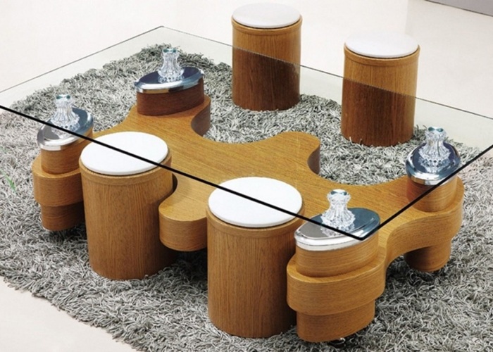 wooden coffee table