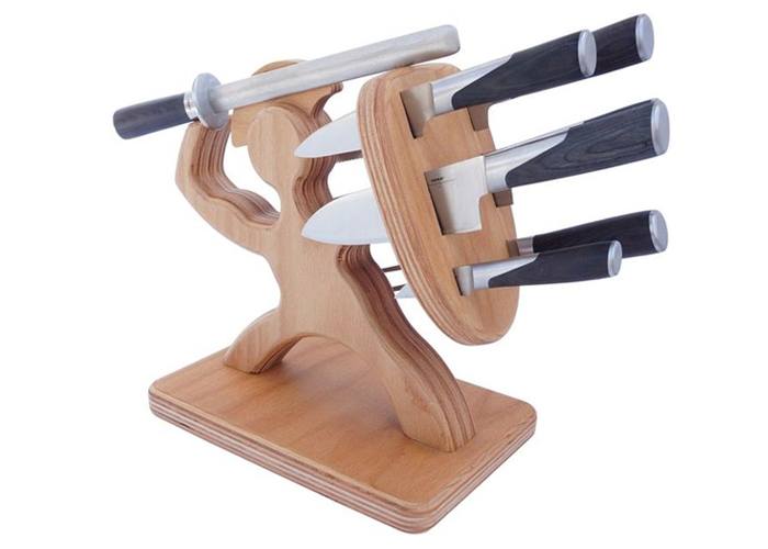 wooden knife stand