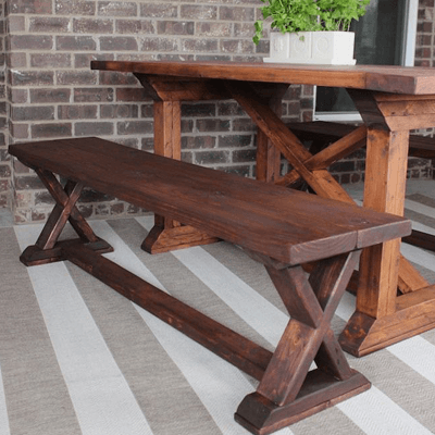 x leg bench plans