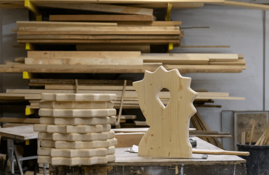 Wood blanks cut out using easy patterns for scrollwork for Halloween